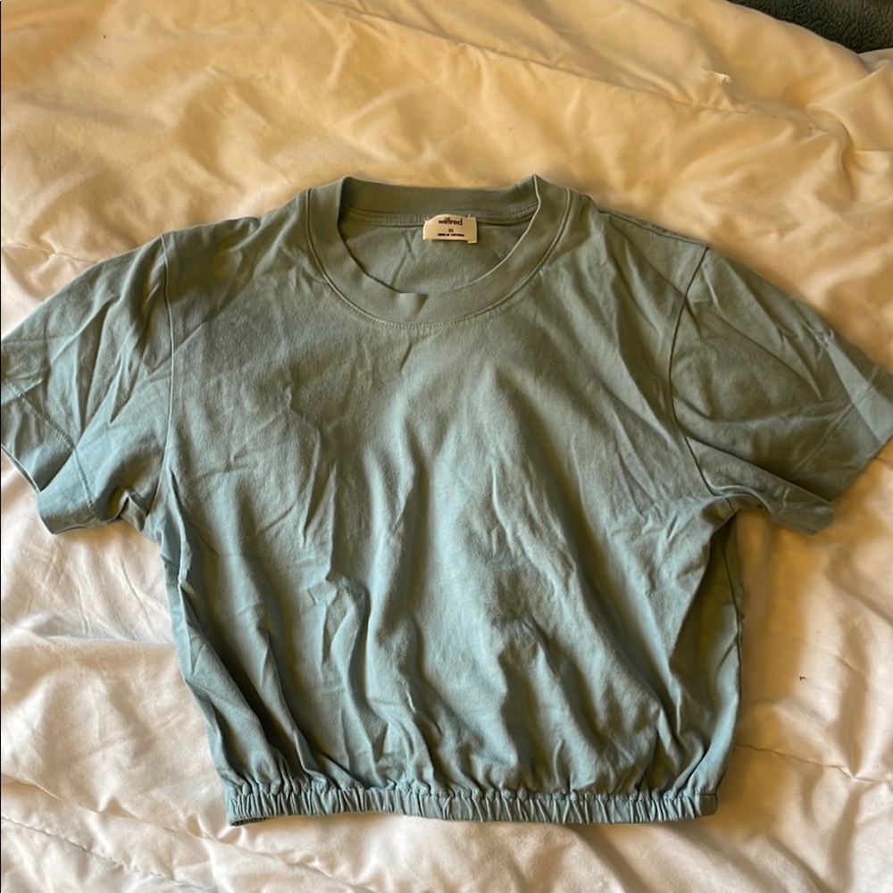 Pale Green Cropped T-Shirt